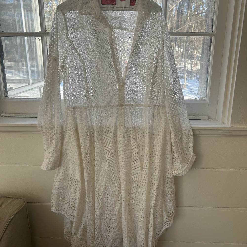 BCBGMaxAzria Sheer White Lace Mini Dress